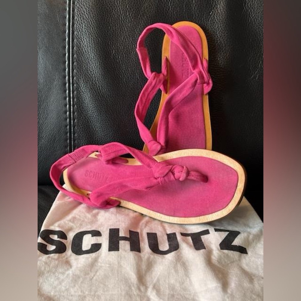 Schutz Pink Suede Leather Sandals, BOHO bag included, worn once! 
size 8.5